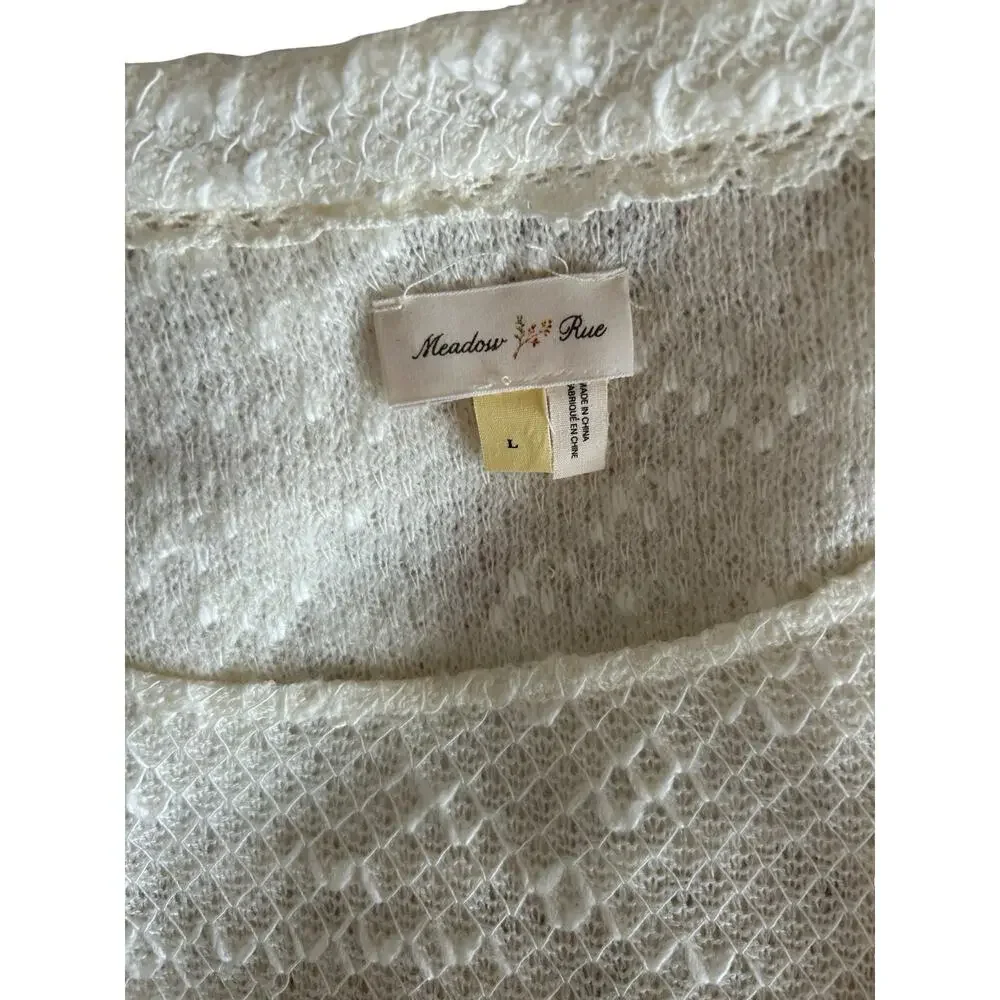 Anthropologie Brand Meadow Rue Mixed‑Media Lace & Embroidered Blouse – Size L